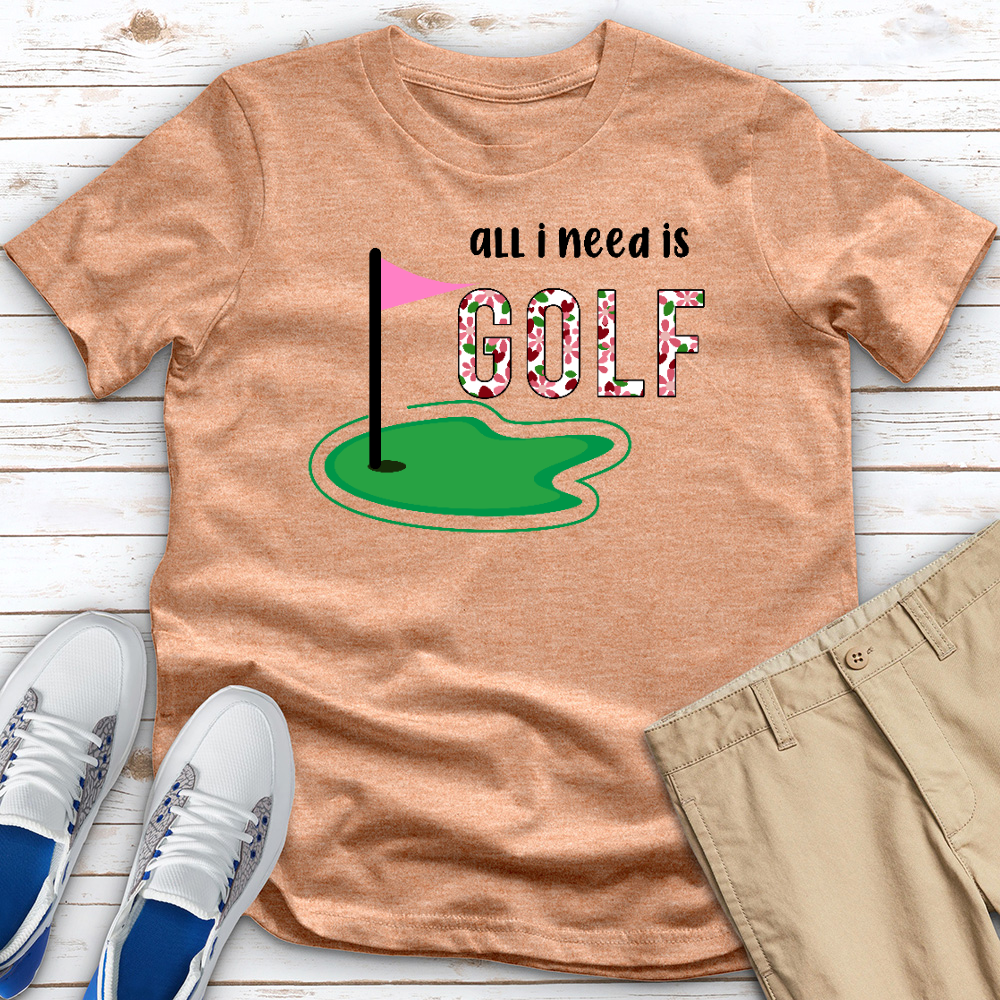 All I Need Is Golf Floral Heathered Tee