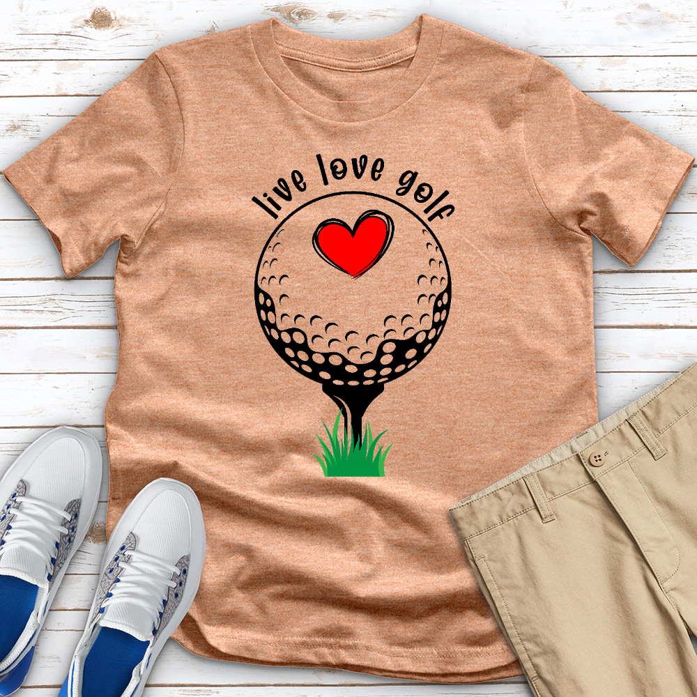 Live Love Golf Heart Heathered Tee