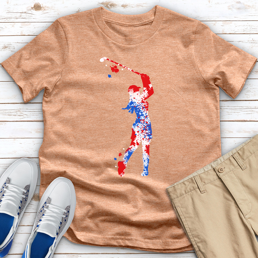 Tricolor Golfer Heathered Tee