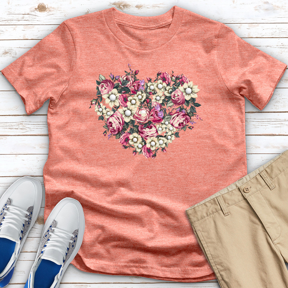 Heart of Flowers and Golf Heathered Tee