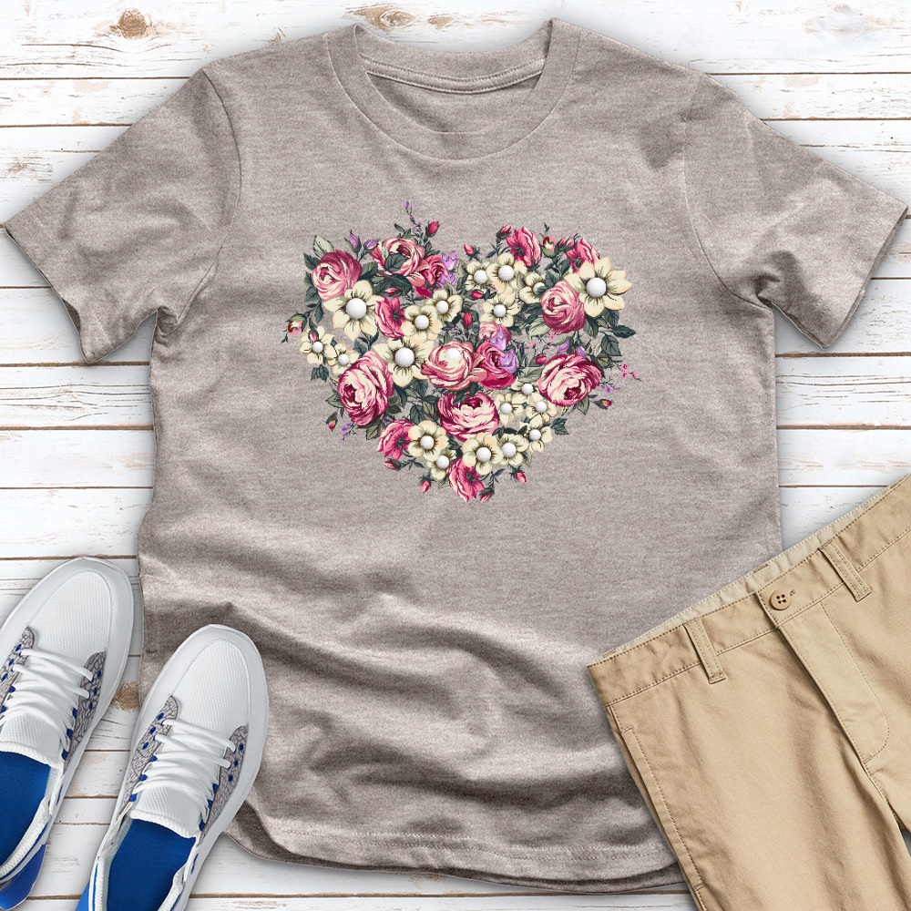 Heart of Flowers and Golf Heathered Tee