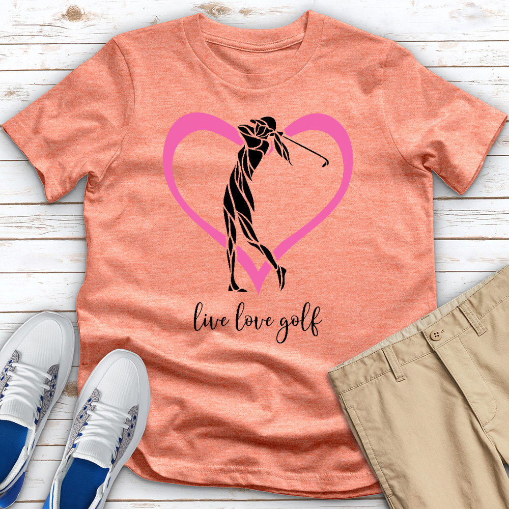 Live Love Golf Heart Heathered Tee