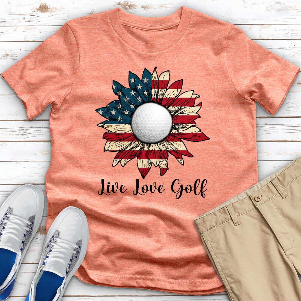 Live Love Golf Sunflower Heathered Tee