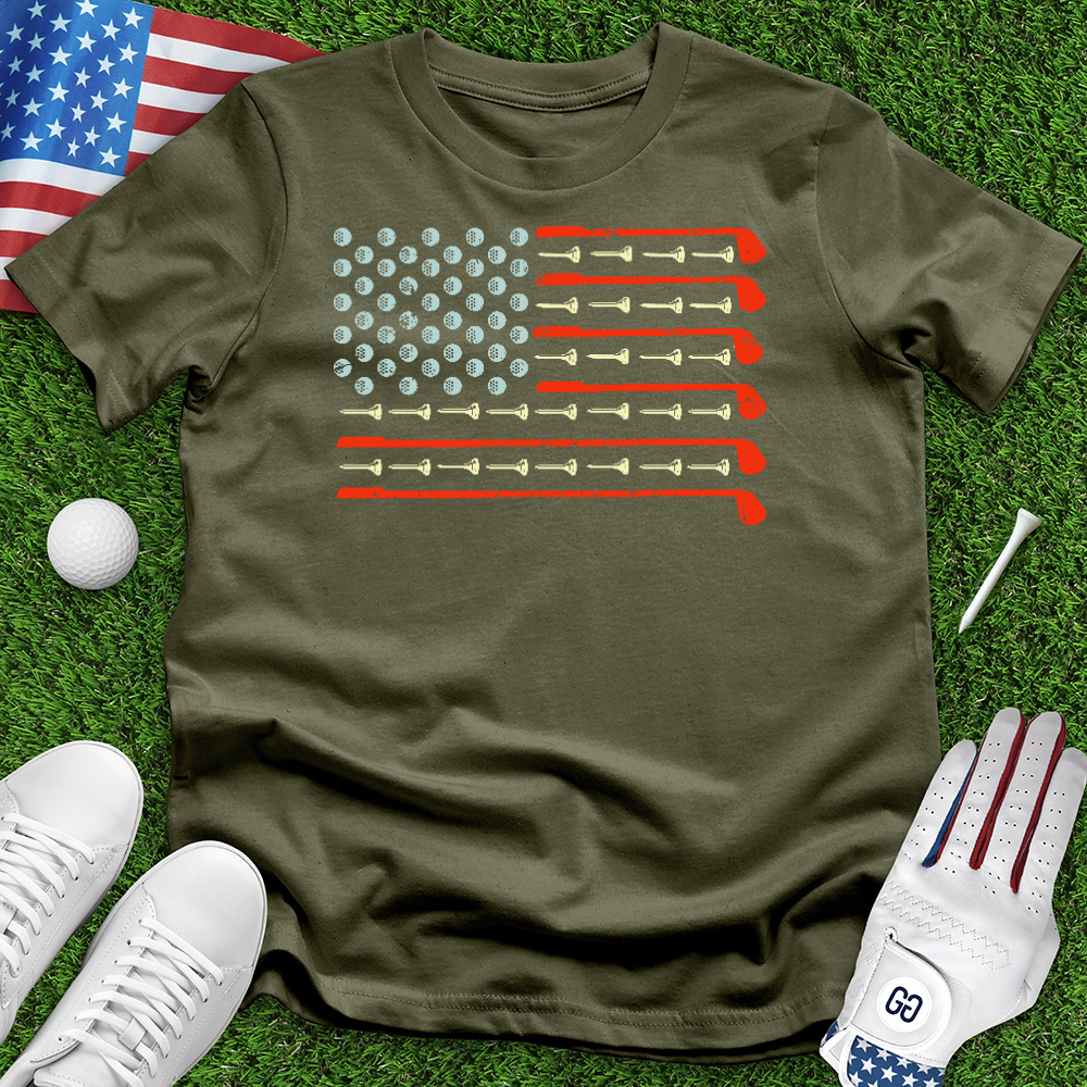 Clubs Balls and Tees Flag Tee