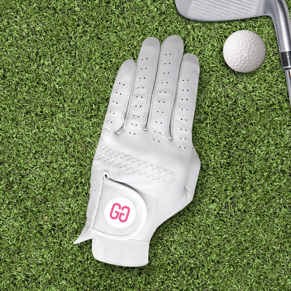 White Pink Golf Glove