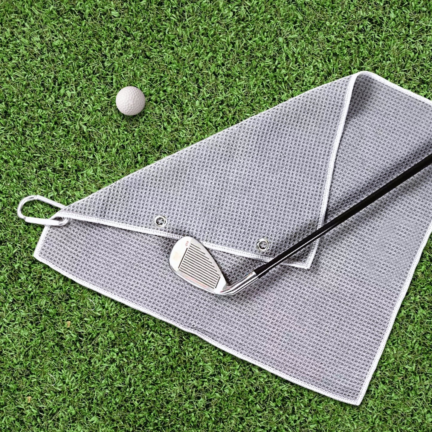 Gray Microfiber Golf Towel